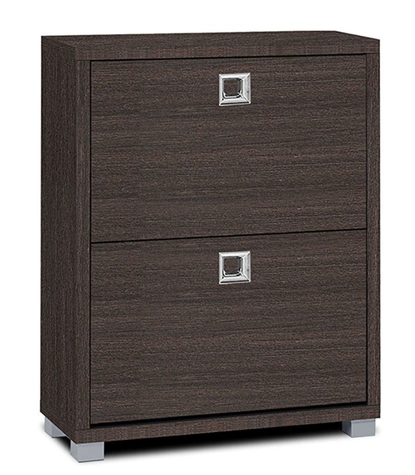 Marilou Espresso Wood Shoe Cabinet w/2 Drawers