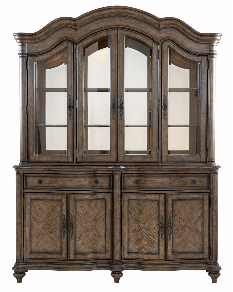 Heath Court Brown Oak Wood Buffet with Hutch