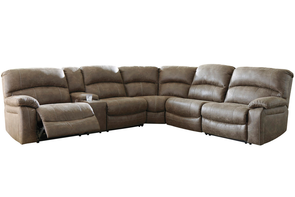 Segburg 4-Pc Driftwood Faux Leather Power Recliner Sectional Sofa