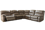 Segburg 4-Pc Driftwood Faux Leather Power Recliner Sectional Sofa