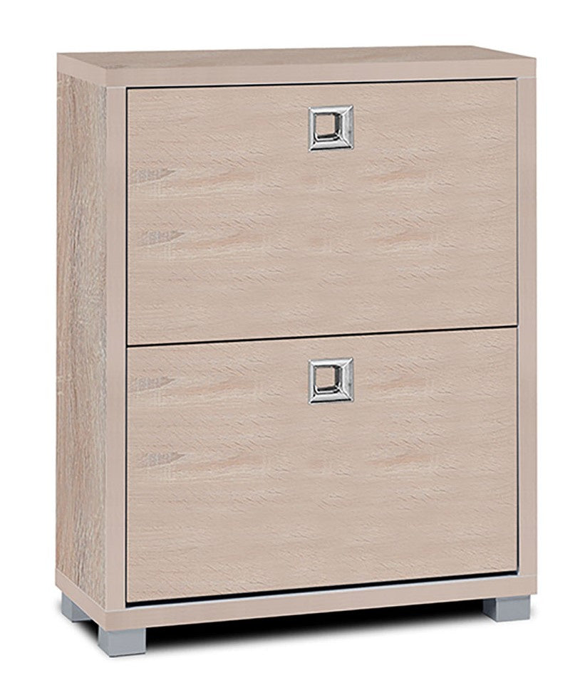 Marilou Natural Finish Wood Shoe Cabinet w/2 Drawers