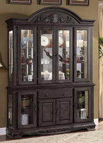 Petersburg Dark Gray Wood Buffet & Hutch