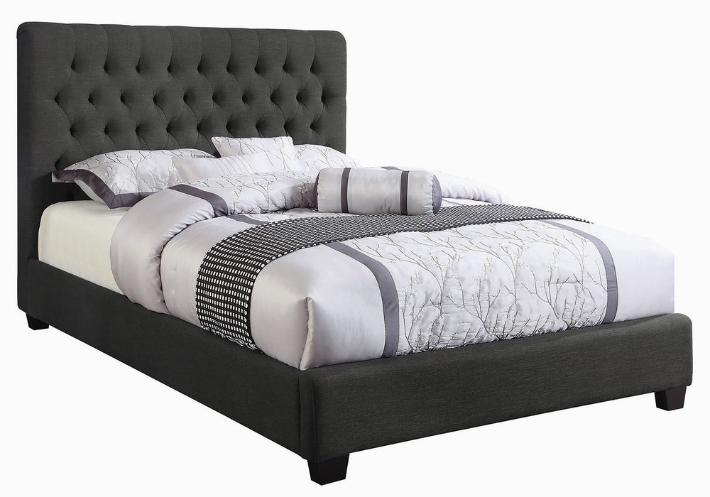 Chloe Charcoal Fabric Upholstered Full Bed