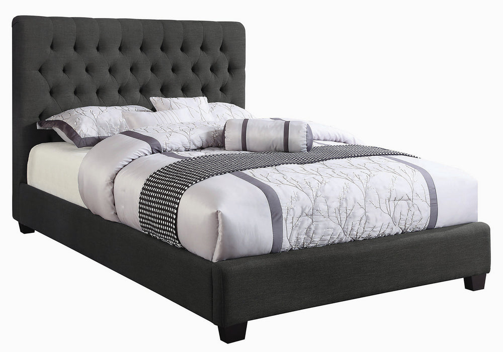 Chloe Charcoal Fabric Upholstered Cal King Bed (Oversized)