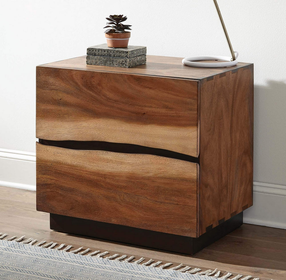 Madden Smokey Walnut/Coffee Bean Wood 2-Drawer Nightstand