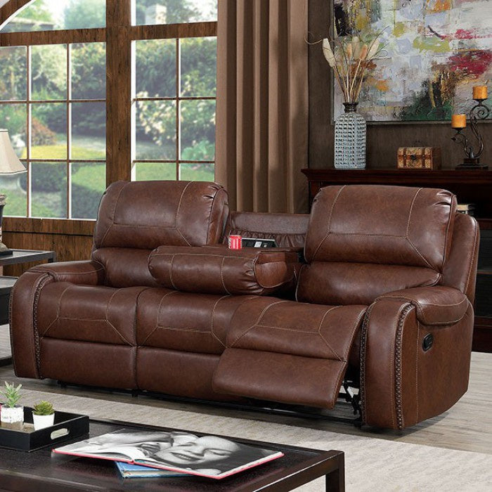 Walter Brown Leatherette Manual Recliner Sofa