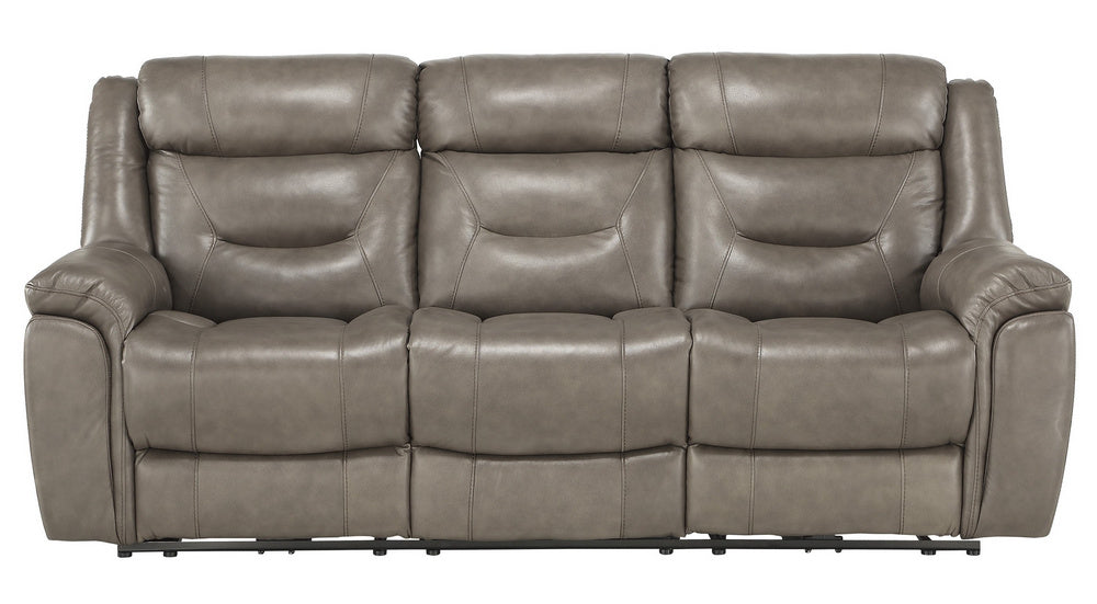 Danio Brownish Gray Leather Power Recliner Sofa