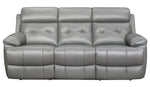 Lambent Gray Leather Manual Recliner Sofa