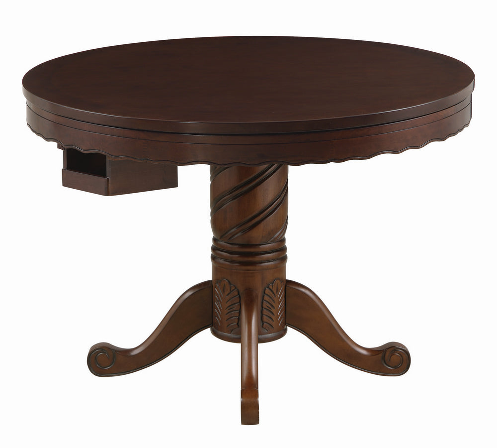 Turk Tobacco Wood Round Game/Dining Table