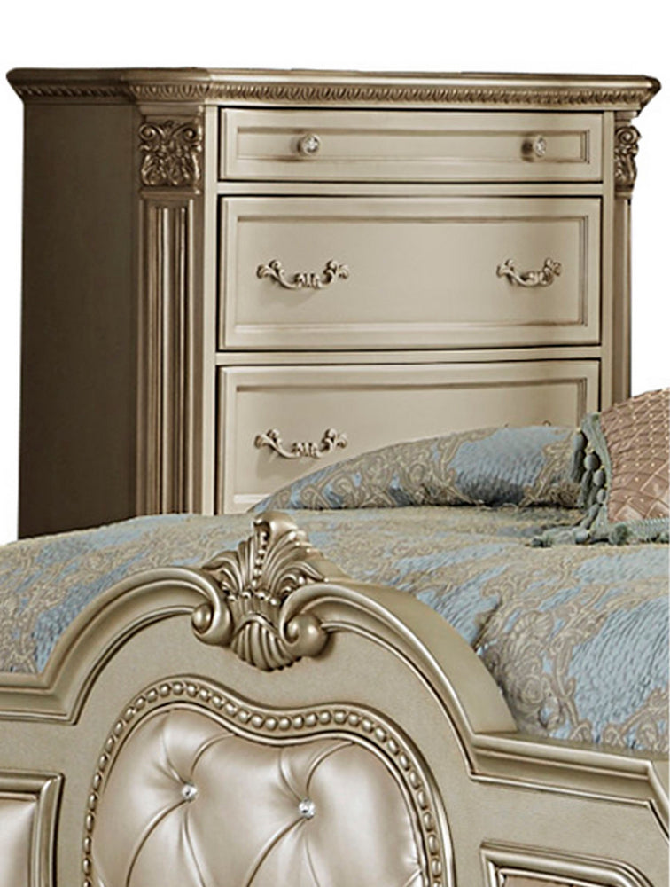 Antoinetta Champagne Wood 5-Drawer Chest