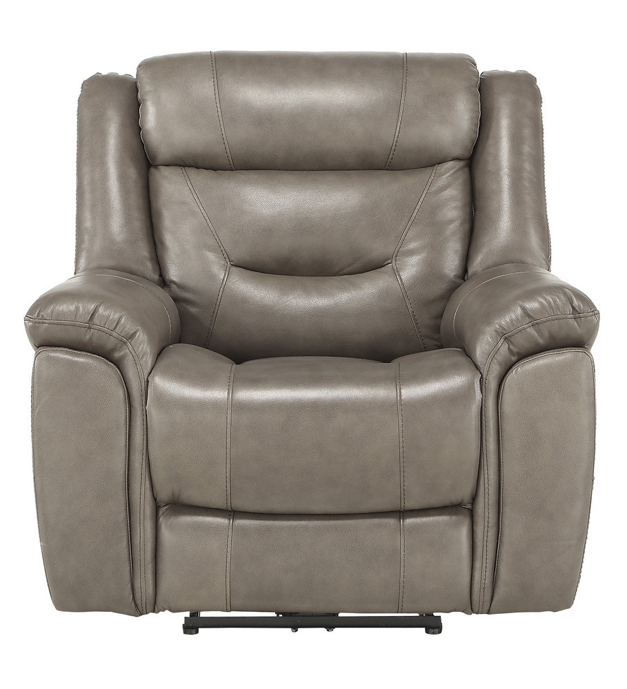 Danio Brownish Gray Leather Power Recliner