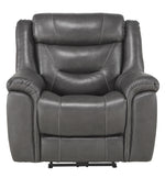 Danio Dark Gray Leather Power Recliner