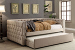 Suzanne Ivory Fabric Twin Daybed w/ Trundle