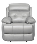 Lambent Silver-Gray Leather Manual Recliner