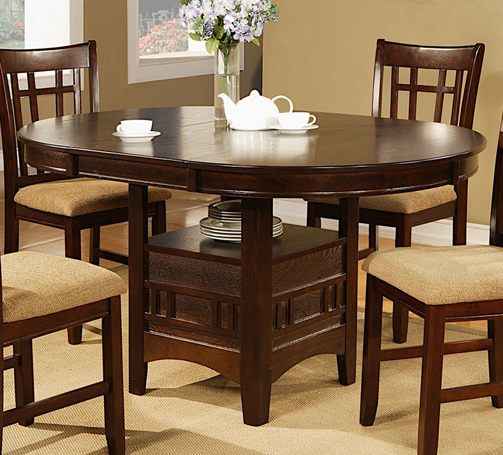 Orlanda Espresso Wood Oval Pedestal Dining Table