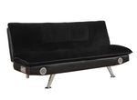 Odel Contemporary Black Velvet/Leatherette Sofa Bed