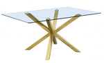 Beverley Clear Glass/Gold Metal Dining Table