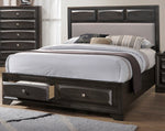 Melanie Espresso Wood Queen Bed with 2-Drawers