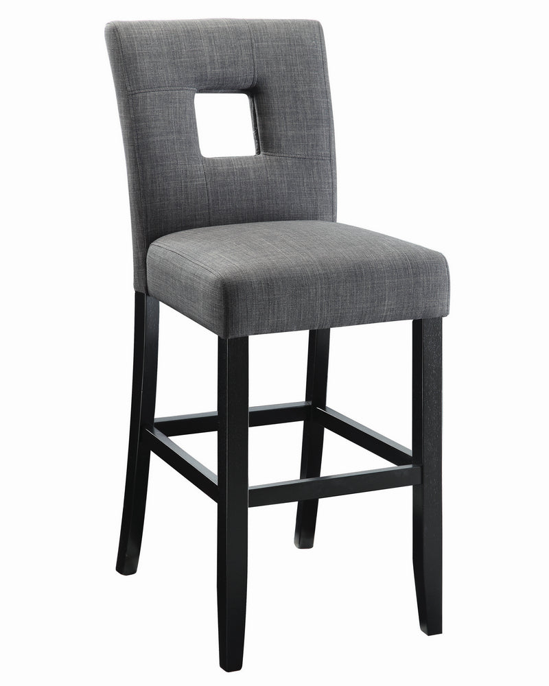 Carey 2 Grey Fabric/Black Wood Counter Height Chairs