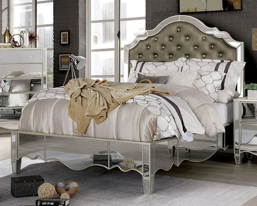 Eliora Silver Mirrored King Bed