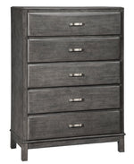 Caitbrook Gray Wood 5-Drawer Chest