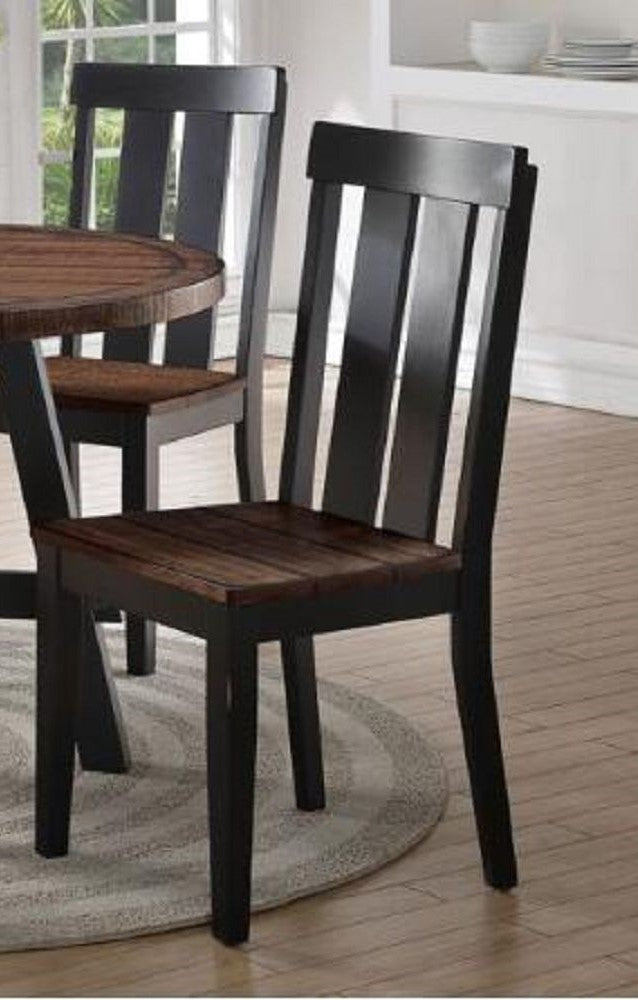 Ninon 2 Dark Brown/Black Wood Side Chairs
