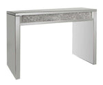 Jurnee Clear Mirror Sofa Table with Encrusted Crystals