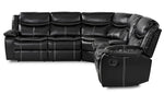 Bastrop 3-Pc Black Manual Recliner Sectional Sofa