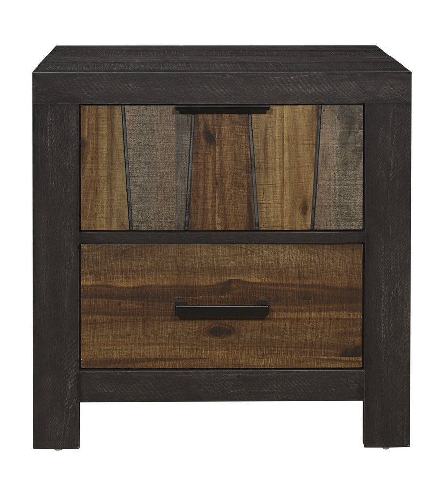 Cooper Multi-Tone Wire Brushed Finishes Wood Nightstand