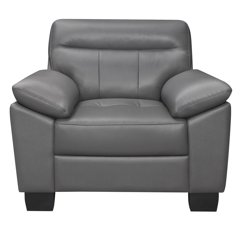 Denizen Modern Dark Gray Leather Chair