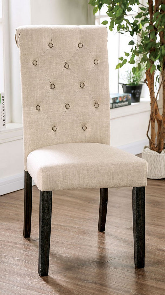 Alfred 2 Ivory Linen-Like Fabric Side Chairs