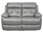 Lambent Gray Leather Manual Recliner Loveseat