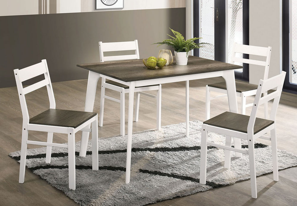 Debbie 5-Pc Gray/White Wood Dining Table Set