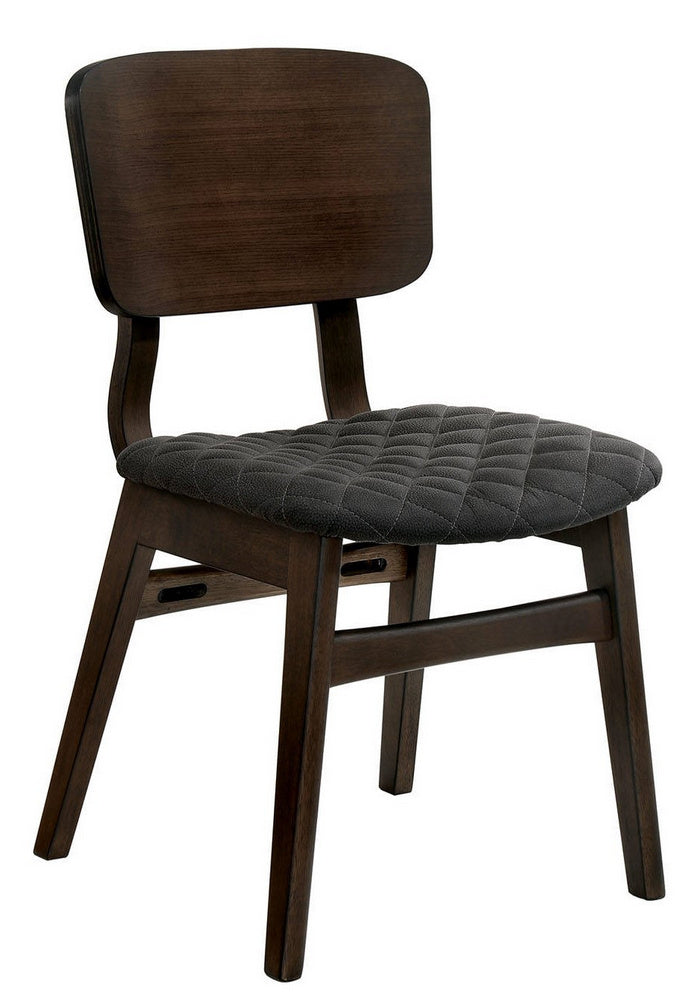 Shayna 2 Walnut Gray Fabric Side Chairs