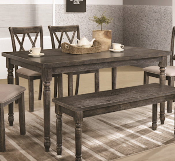 Claudia Weathered Gray Wood Dining Table