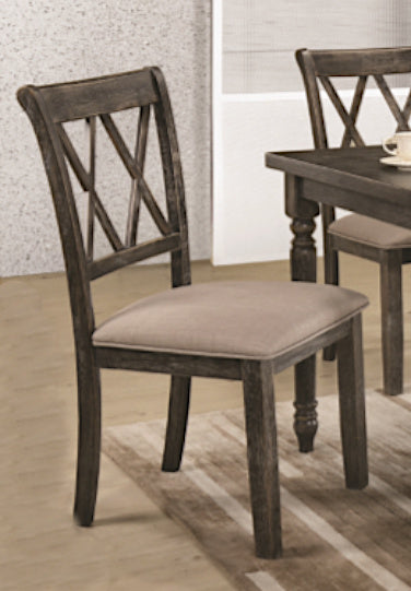 Claudia 2 Weathered Gray Wood Side Chairs