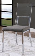 Casper 2 Gray Leatherette/Acryl Side Chairs