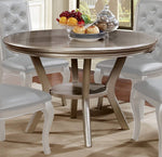 Amina Champagne Wood Round Dining Table