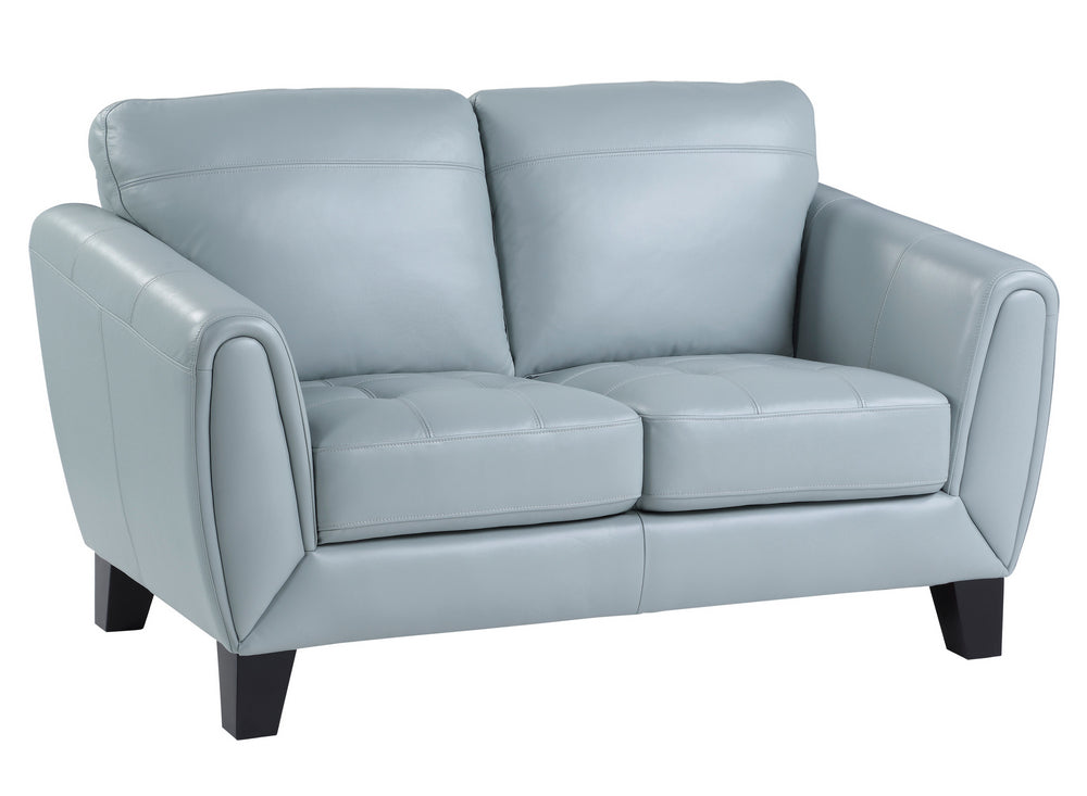 Spivey Aqua Top Grain Leather Loveseat