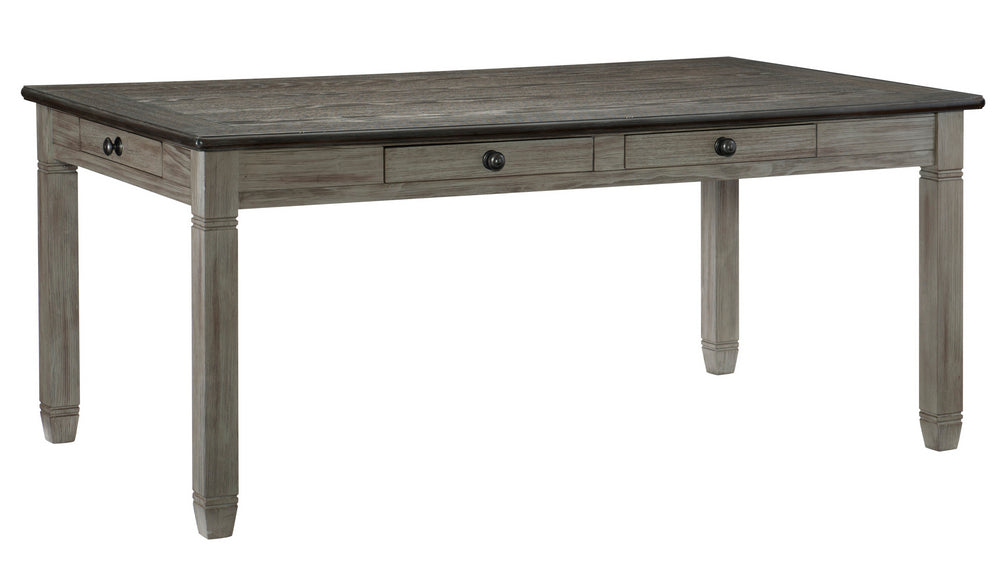 Granby Antique Gray/Coffee Finish Wood Dining Table