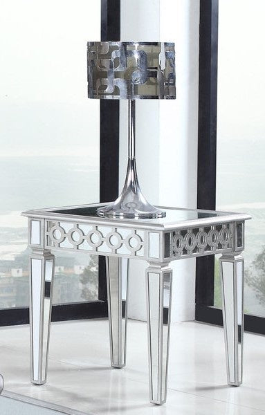 Jadyn Silver Mirrored Square End Table