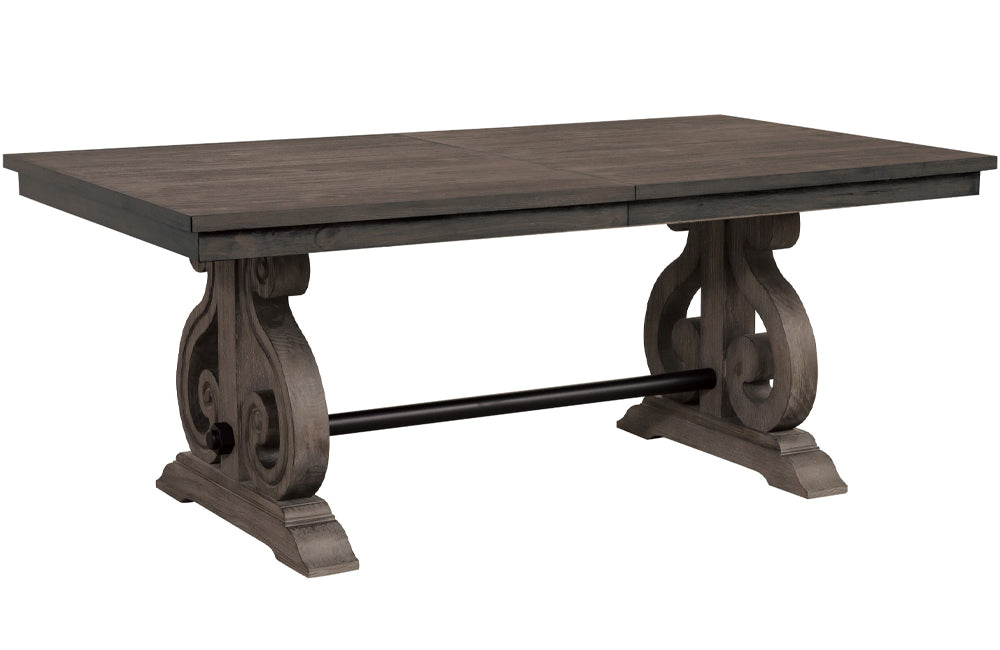 Toulon Wire Brushed Dark Pewter Extendable Dining Table