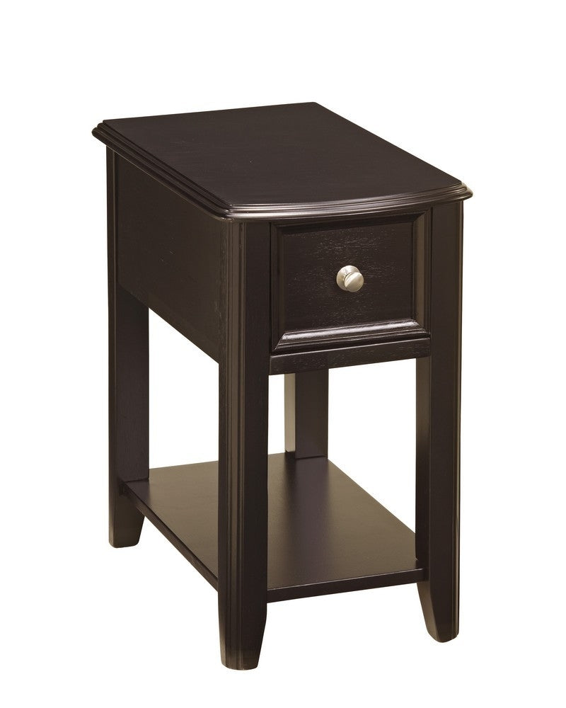 Breegin Almost Black Wood Chair Side End Table