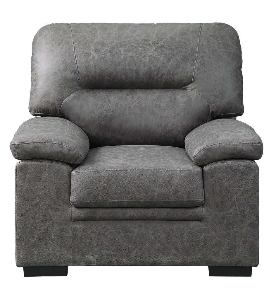 Michigan Dark Gray Polished Microfiber Chair