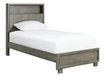 Arnett Gray Wood Twin Bookcase Bed