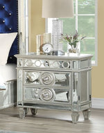 Varian Silver Wood Nightstand with Mirror Insert