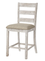 Skempton 2 Grayish White Wood Counter Height Chairs