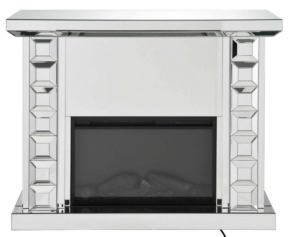 Dominic Mirrored Console Table with Fireplace