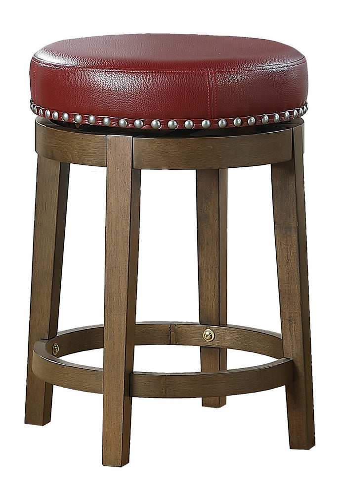 Westby 2 Red Faux Leather/Wood Counter Height Stools