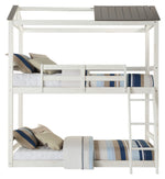 Nadine Cottage Weathered White Wood Twin/Twin Bunk Bed